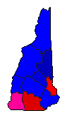 1972 New Hampshire County Map of General Election Results for Governor