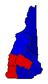 1976 New Hampshire County Map of General Election Results for Governor