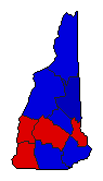 1982 New Hampshire County Map of General Election Results for Governor