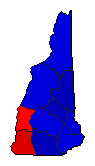 1992 New Hampshire County Map of General Election Results for Governor