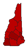 1998 New Hampshire County Map of General Election Results for Governor