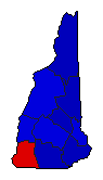 2002 New Hampshire County Map of General Election Results for Governor