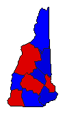 2016 New Hampshire County Map of General Election Results for Governor