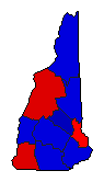 2018 New Hampshire County Map of General Election Results for Governor