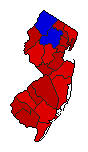 1964 New Jersey County Map of General Election Results for Senator