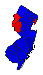 1895 New Jersey County Map of General Election Results for Governor
