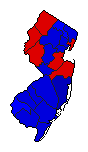 1898 New Jersey County Map of General Election Results for Governor