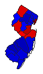 1937 New Jersey County Map of General Election Results for Governor