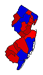 1957 New Jersey County Map of General Election Results for Governor
