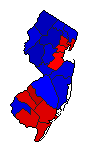 1993 New Jersey County Map of General Election Results for Governor