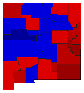 1916 New Mexico County Map of General Election Results for Senator