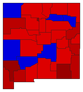 1954 New Mexico County Map of General Election Results for Senator