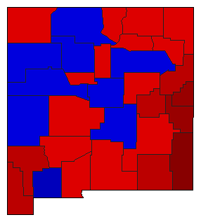 1930 New Mexico County Map of General Election Results for Governor