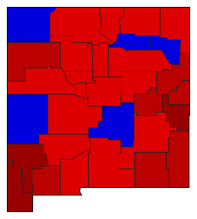 1954 New Mexico County Map of General Election Results for Governor