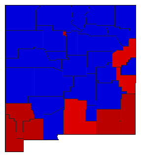 1956 New Mexico County Map of General Election Results for Governor