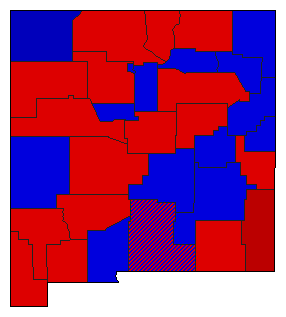 1960 New Mexico County Map of General Election Results for Governor