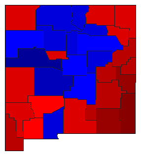 1924 New Mexico County Map of General Election Results for Secretary of State