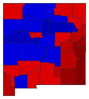 1930 New Mexico County Map of General Election Results for Secretary of State