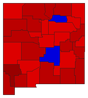 1960 New Mexico County Map of General Election Results for Secretary of State