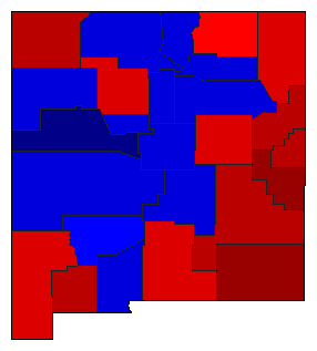 1916 New Mexico County Map of General Election Results for State Treasurer