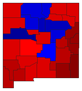 1922 New Mexico County Map of General Election Results for State Treasurer