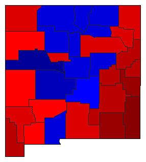 1924 New Mexico County Map of General Election Results for State Treasurer