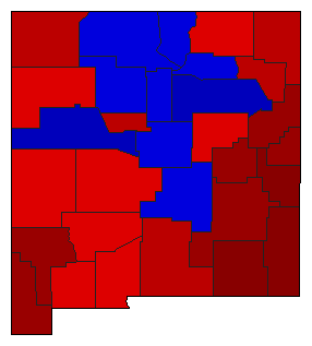 1930 New Mexico County Map of General Election Results for State Treasurer