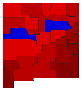 1932 New Mexico County Map of General Election Results for State Treasurer