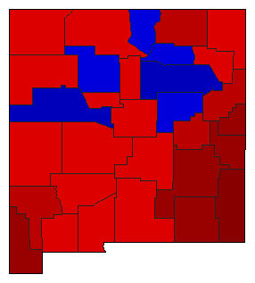 1934 New Mexico County Map of General Election Results for State Treasurer