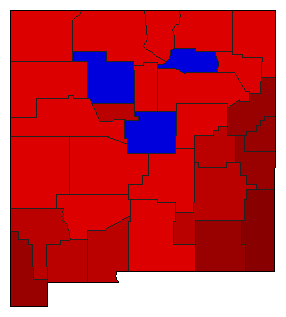 1938 New Mexico County Map of General Election Results for State Treasurer