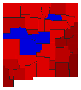 1940 New Mexico County Map of General Election Results for State Treasurer
