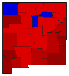 1950 New Mexico County Map of General Election Results for State Treasurer