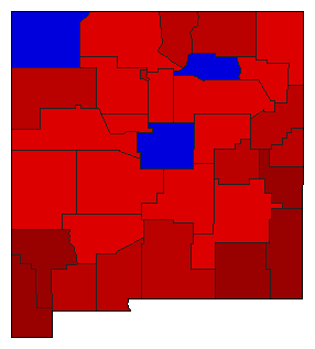 1954 New Mexico County Map of General Election Results for State Treasurer