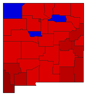 1956 New Mexico County Map of General Election Results for State Treasurer
