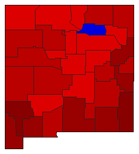 1958 New Mexico County Map of General Election Results for State Treasurer