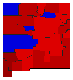 1960 New Mexico County Map of General Election Results for State Treasurer