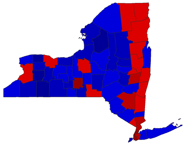 2022 Comptroller General Election - New York Election County Map