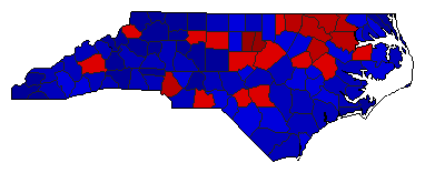 2020 North Carolina County Map of General Election Results for State Treasurer