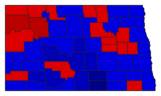 1958 North Dakota County Map of General Election Results for State Auditor