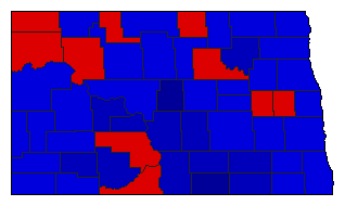 1962 North Dakota County Map of General Election Results for State Auditor