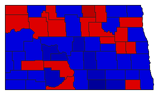 1964 North Dakota County Map of General Election Results for State Auditor