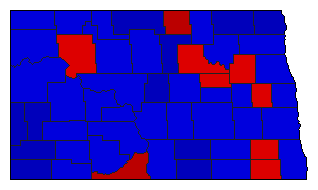 1996 North Dakota County Map of General Election Results for State Auditor