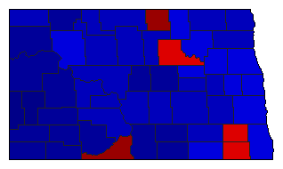 2012 North Dakota County Map of General Election Results for State Auditor