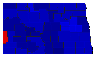 1954 North Dakota County Map of General Election Results for Insurance Commissioner