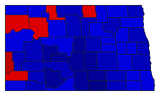 1956 North Dakota County Map of General Election Results for Insurance Commissioner