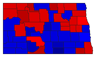 1968 North Dakota County Map of General Election Results for Insurance Commissioner