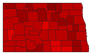1988 North Dakota County Map of General Election Results for Insurance Commissioner