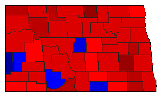 1992 North Dakota County Map of General Election Results for Insurance Commissioner
