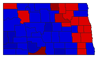 2008 North Dakota County Map of General Election Results for Insurance Commissioner