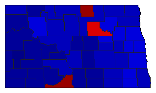 2012 North Dakota County Map of General Election Results for Insurance Commissioner